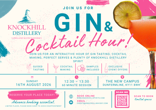 Knockhill Distillery Gin Tasting & Cocktail Hour | Sunday 16th August 2026