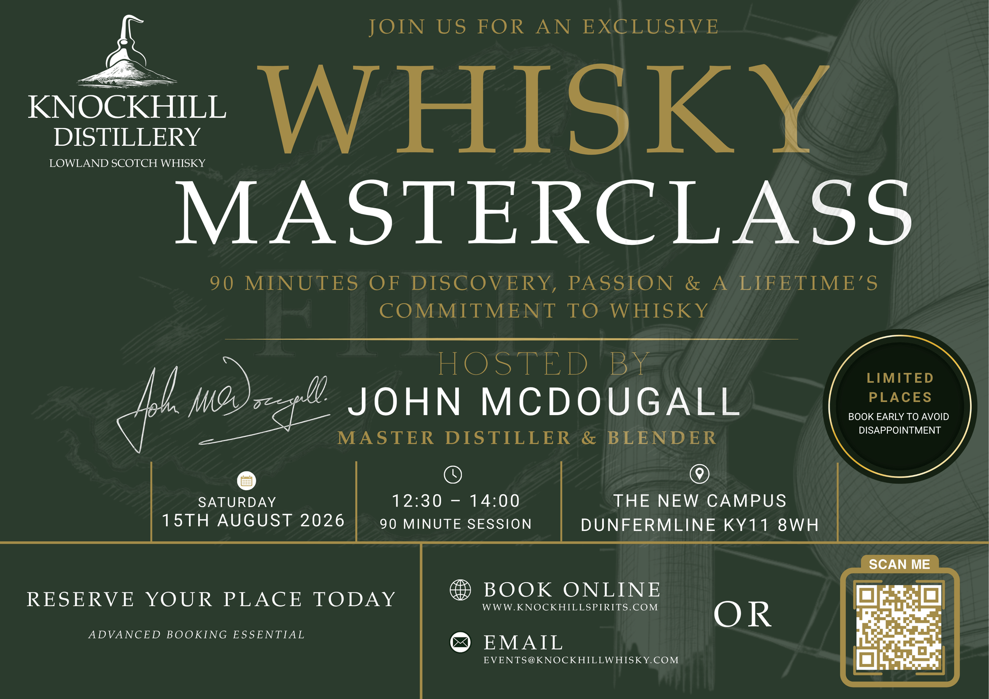 Knockhill Distillery Whisky Masterclass | Saturday 15th August 2026